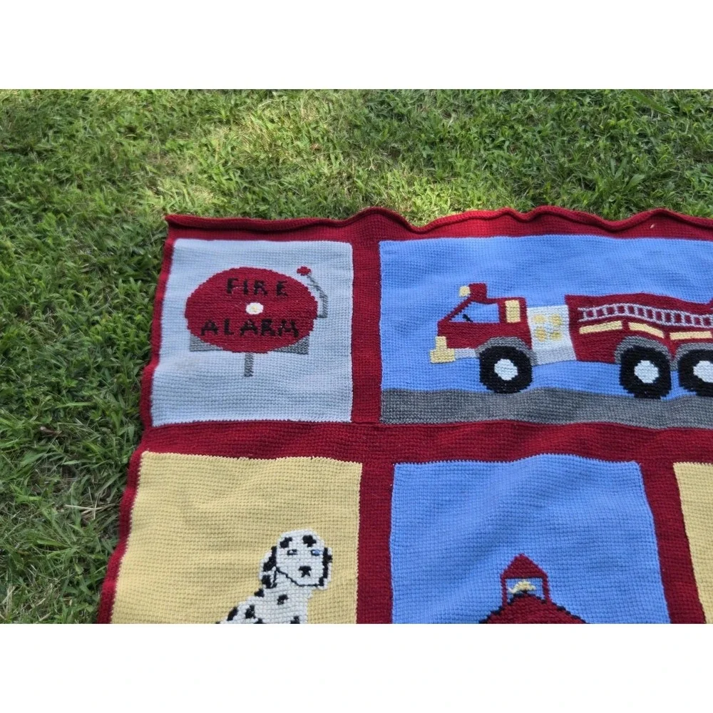 Firefighters Throw Blanket Dalmatian Fire Hose Helmet Fire Hydrant Fire House